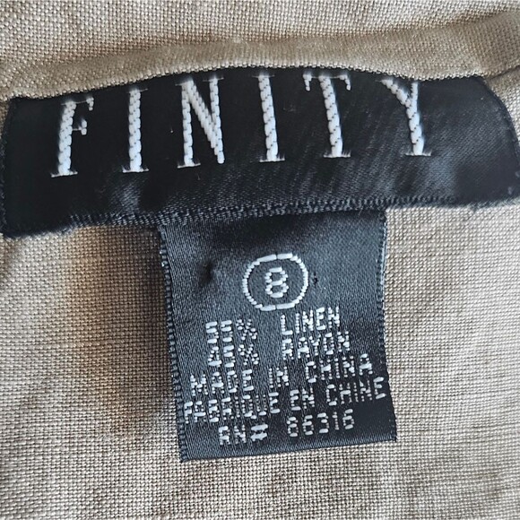 Finity Linen Jacket & Dress Set Women’s Size 8 Neutral Minimalist 2 Piece Outfit - Picture 7 of 16